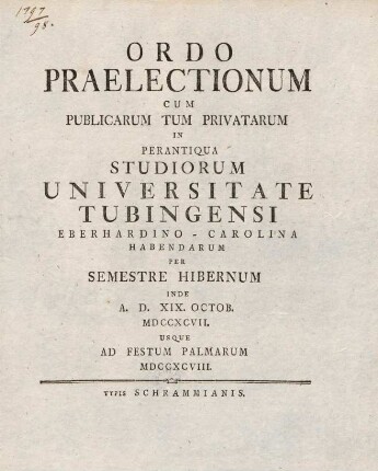 Vorlesungsverzeichnis 1797/98