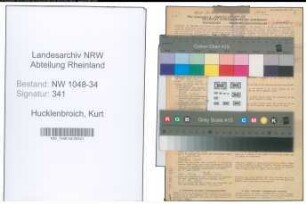 Entnazifizierung Kurt Hucklenbroich , geb. 16.12.1906 (Arzt)