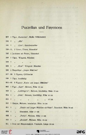 Porzellan und Fayencen (Nr. 587-679)