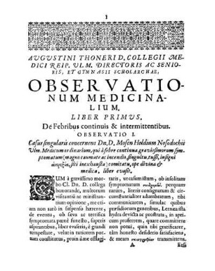 Liber Primus. De Febribus continuis & intermittentibus.