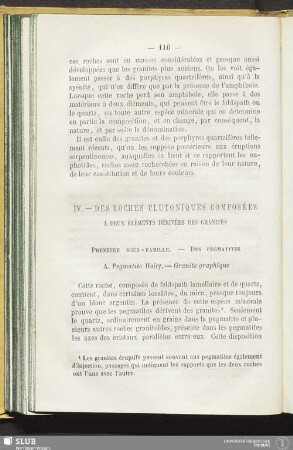 IV. Des roches plutoniques composées à deux éléments dérivées des granites