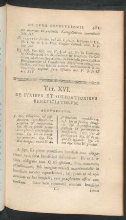 Tit. XVI. De Iuribus Et Obligationibus Beneficatorum