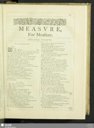 Measure, For Measure