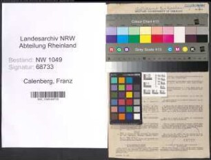 Entnazifizierung Franz Calenberg , geb. 01.01.1909 (Angestellter)