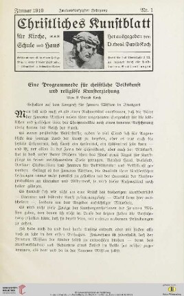Nr. 1 (Januar 1910)