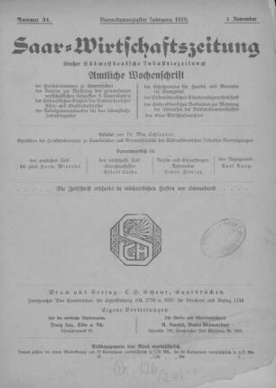 Nummer 31: 1. November 1919