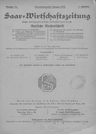 Nummer 31: 1. November 1919