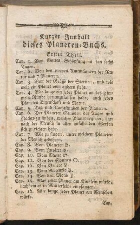 Kurzer Inhalt dieses Planeten-Buchs