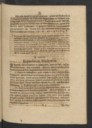§. XXIII. Expensarum Moderatio.