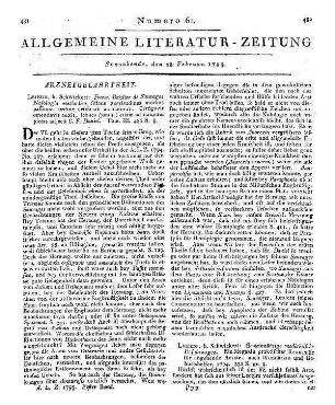 Gemeinnützige medicinische Erfahrungen. Ein Magazin praktischer Kenntnisse für angehende Aerzte, auch Wundärzte und Geburtshelfer. Leipzig: Schwickert 1794