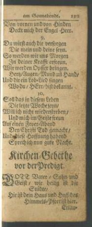 Kirchen-Gebethe vor der Predigt