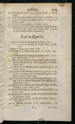 173-199, Itali in Quarto.