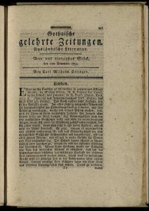 Vier und vierzigstes Stück, den 2ten November 1793.