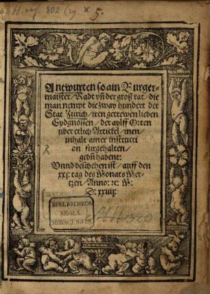 Antwurten so ain Burgermaister, Radt vn[d] der groß rat, die man nempt die zway hundert der Stat Zürich, iren getrewen lieben Eydgnossen, der aylff Orten über etlich Artickel ... geb[e]n habent : Vnnd beschehen ist, auff den xxj. tag des Monats Mertzen, Anno ... M.D.xxiiij.
