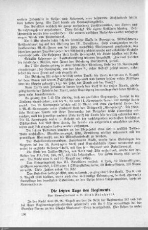 Die letzten Tage des Regiments.