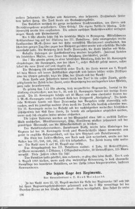 Die letzten Tage des Regiments.