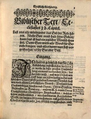 Christliche Leichpredig Bey der Besingnuß weyland deß Hochwirdigen Fürsten vnd Herrn, Herrn Ernesti, Bischoffen zu Bamberg hochlöblicher Gedächtnuß, welcher den 21. Octobris diß 1591. Jars, zu Nacht zwischen 9. vnd 10. Vhr, Christlich in Gott entschlaffen ist im Thumbstifft daselbst gehalten