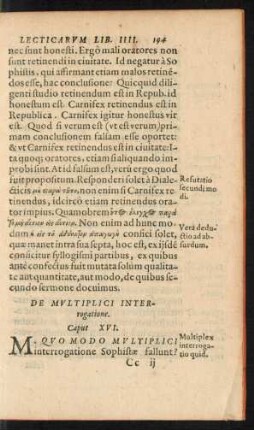 De Multiplici Interrogatione. Caput XVI.