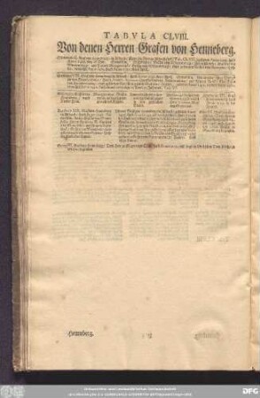 Tabula CLVIII. Von denen Herren Grafen von Henneberg.
