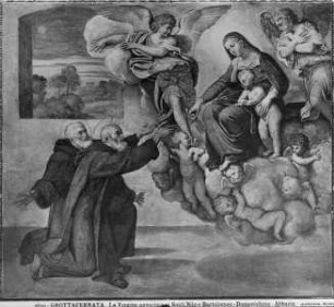 Vita des heiligen Nilus und des heiligen Bartholomäus — Die Madonna erscheint dem heiligen Nilus und Bartholomäus