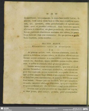 Sectio prior. Educationis notio et description