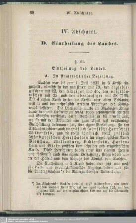 IV. Abschnitt. D. Eintheilung des Landes