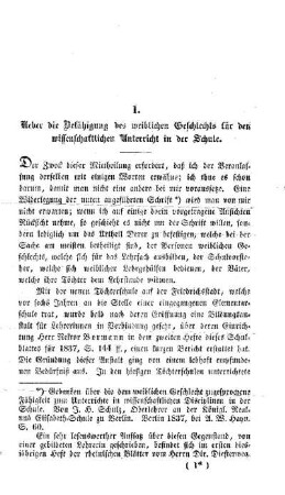 Ueber die Befähigung des weiblichen Geschlechts für den wissenschaftlichen Unterricht in der Schule