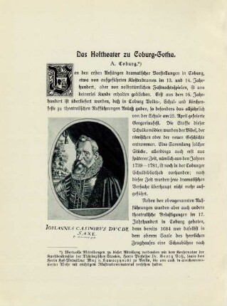 Das Hoftheater zu Coburg-Gotha