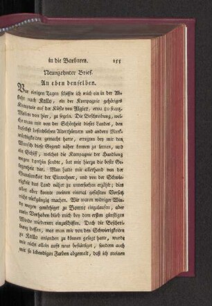 Neunzehnter Brief. An eben denselben.