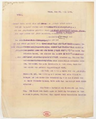 Brief an Lothar Windsperger : 30.07.1924