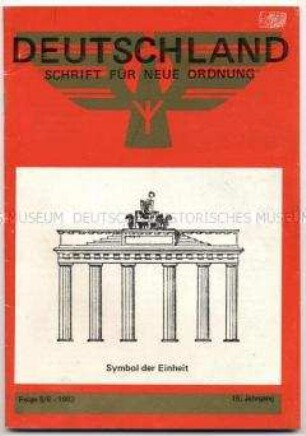 Heft aus der nationalistischen Schriftenreihe "Deutschland - Schrift für neue Ordnung"