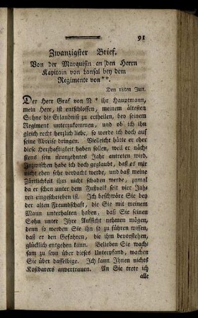 Zwanzigster Brief – Sechs und dreyßigster Brief