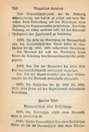 Zweiter Titel. Vormundschaft über Volljährige