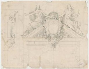 Thiersch, Friedrich von; München; Justizpalast - Supraporte (Ansicht, Schnitt)