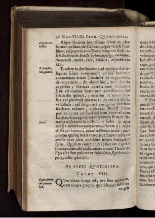 De Febre Quotidiana. Caput VIII.