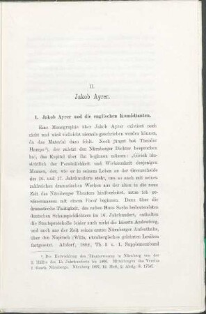 1. Jakob Ayrer und die englischen Komödianten.