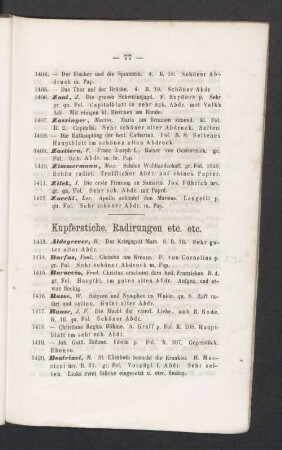 Kupferstiche, Radirungen etc. etc