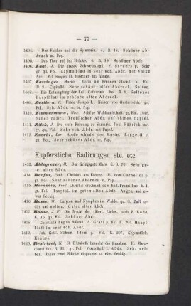 Kupferstiche, Radirungen etc. etc