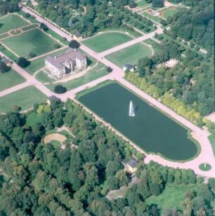 Dresden-Altstadt. Großer Garten (1684, J. F. Karcher). Palais, Palaisteich und Parkbühne