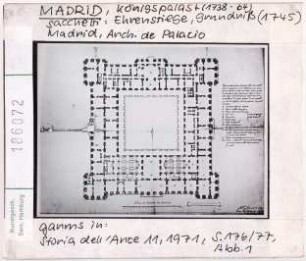 Madrid: Escorial, Grundriss. Madrid, Arch. de Palacio
