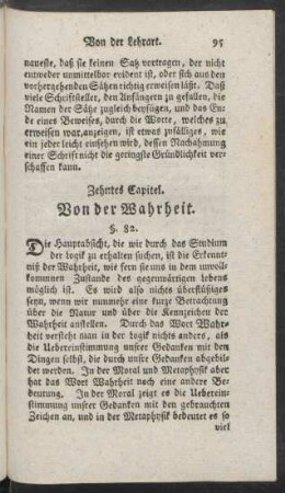 Zehntes Capitel. Von der Wahrheit