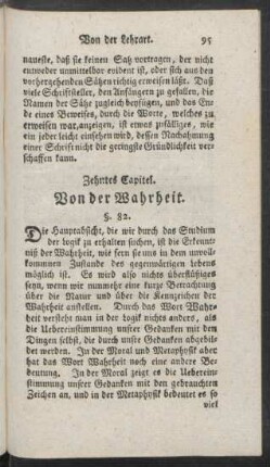 Zehntes Capitel. Von der Wahrheit