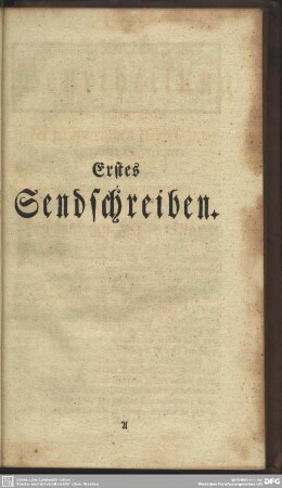 Erstes Sendschreiben