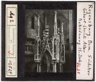 Regensburg: Dom, Südchor, Geburt-Christi-Altar, Bekrönung