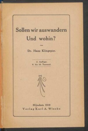Sollen wir auswandern und wohin?