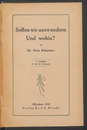 Sollen wir auswandern und wohin?