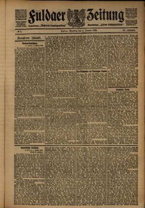 Zweite Ausgabe vom Samstag, den 04. Januar 1908.