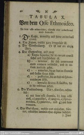 Tabula X. Von dem Osse Ethmoideo