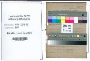 Entnazifizierung Hans Joachim Micklitz , geb. 25.03.1914 (Assessor)