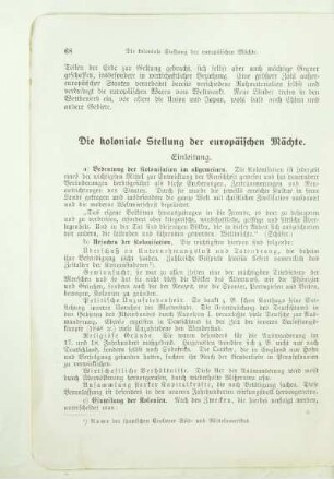 Die koloniale Stellung der europäischen Mächte